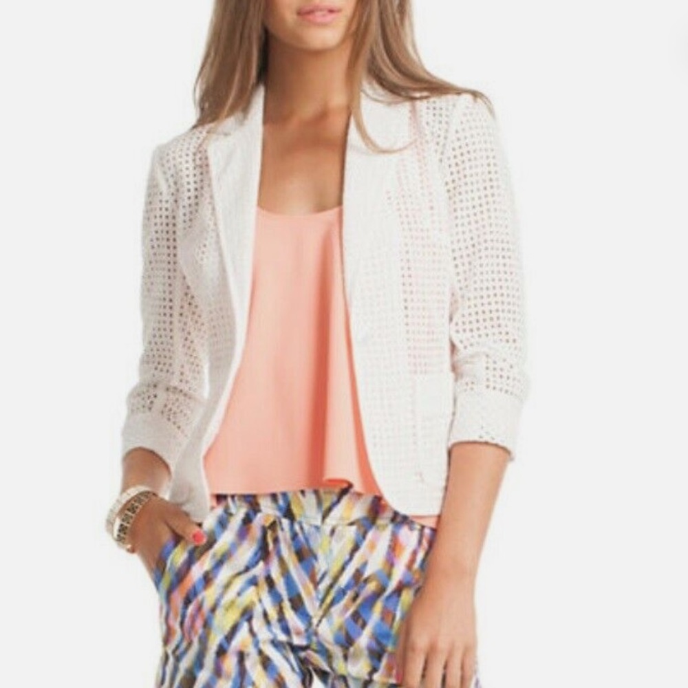 Trina Turk Blazer Alvah Cropped Summer Jacket Sz 2